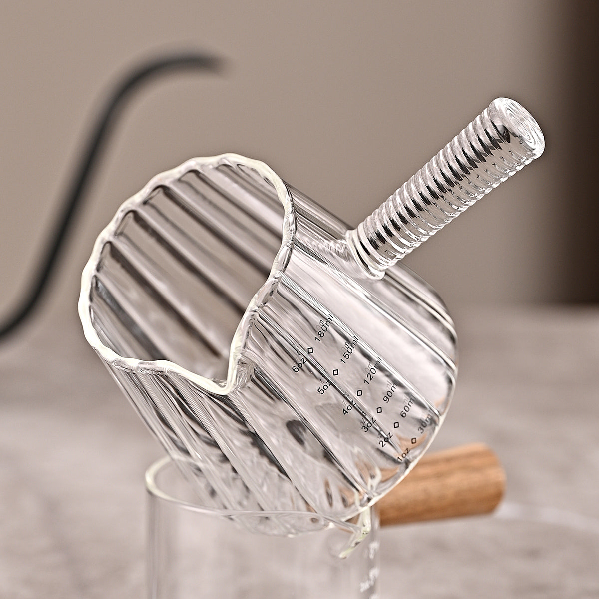 Glass milk pitcher