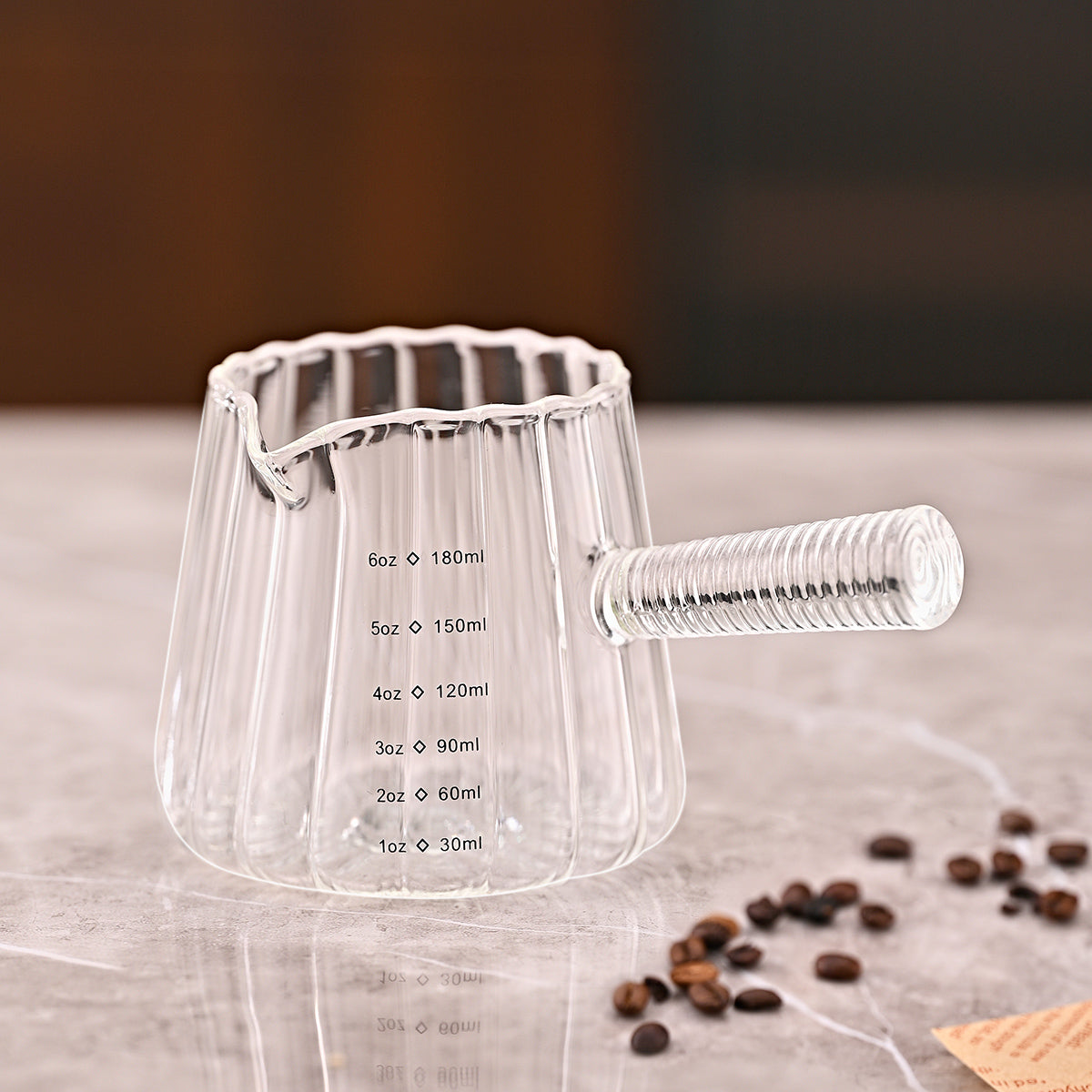 Glass milk pitcher