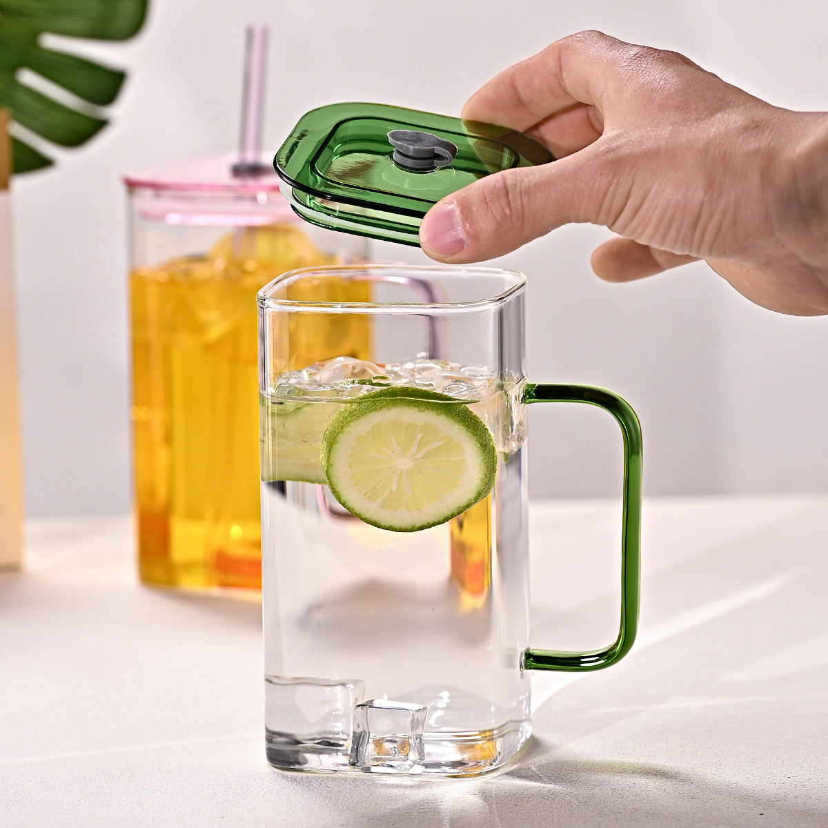Large square straw cup