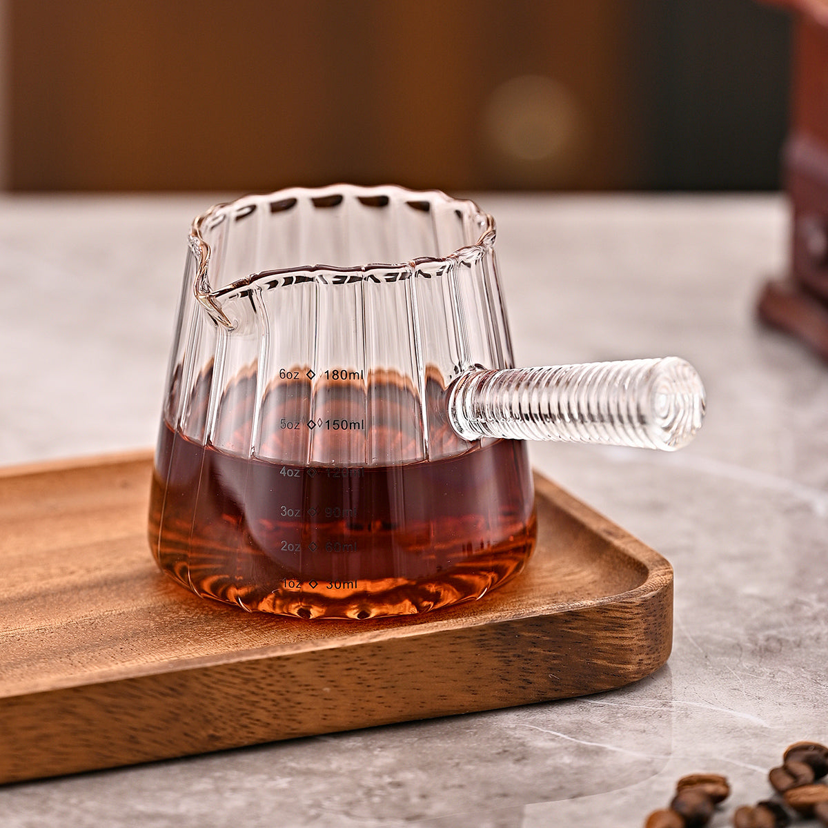 Glass milk pitcher