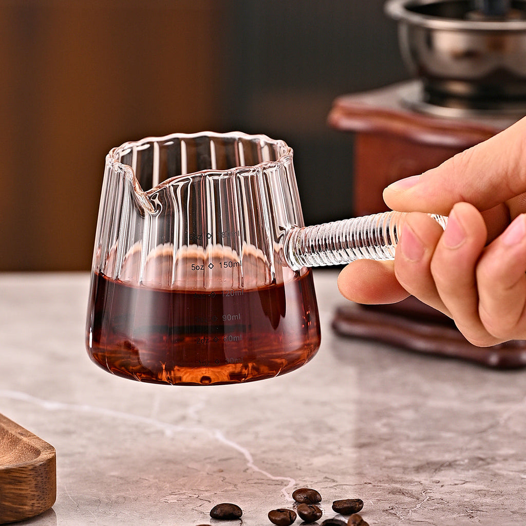 Glass milk pitcher