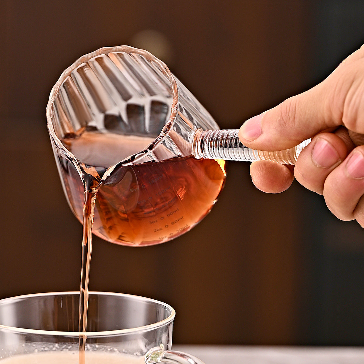 Glass milk pitcher