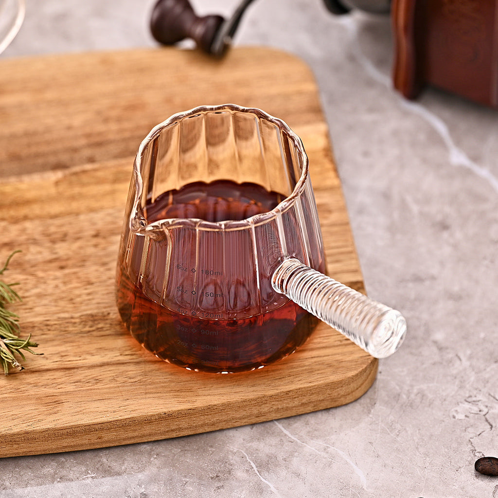 Glass milk pitcher