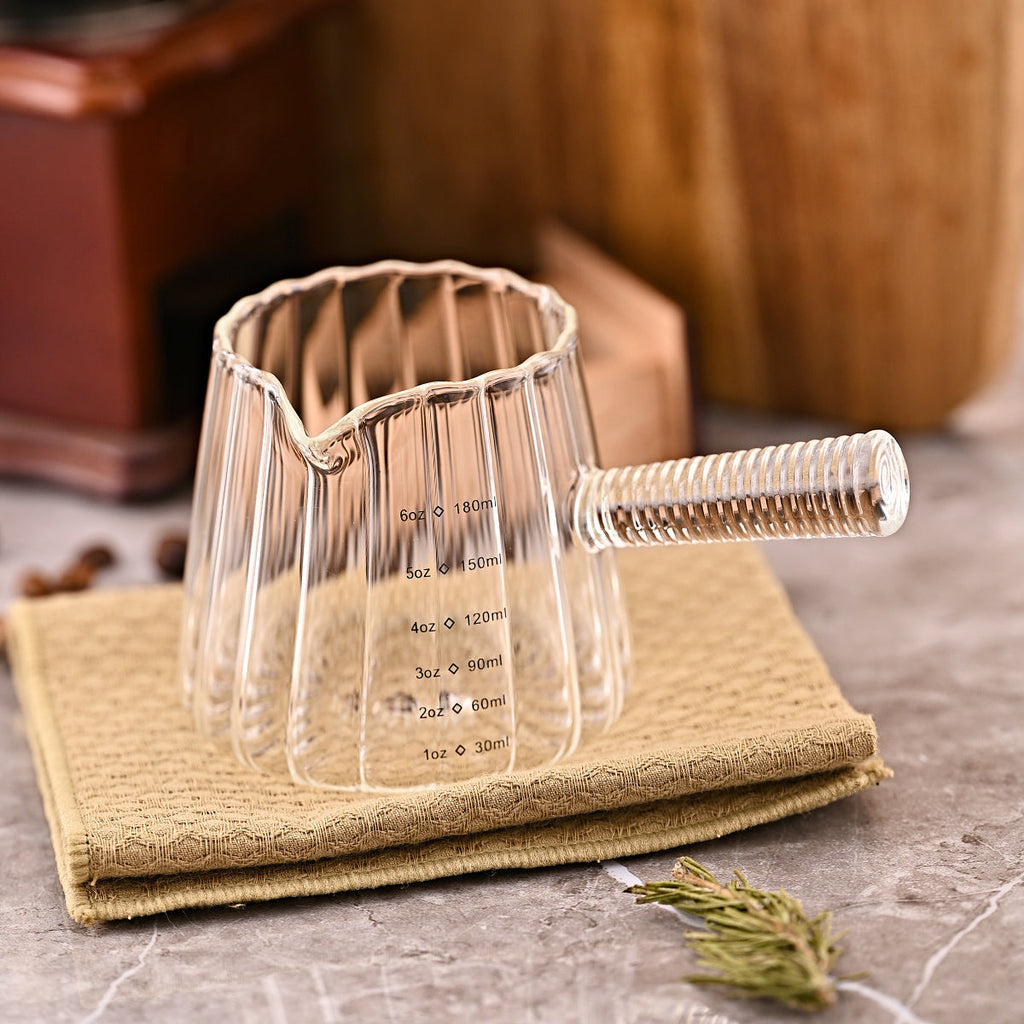 Glass milk pitcher