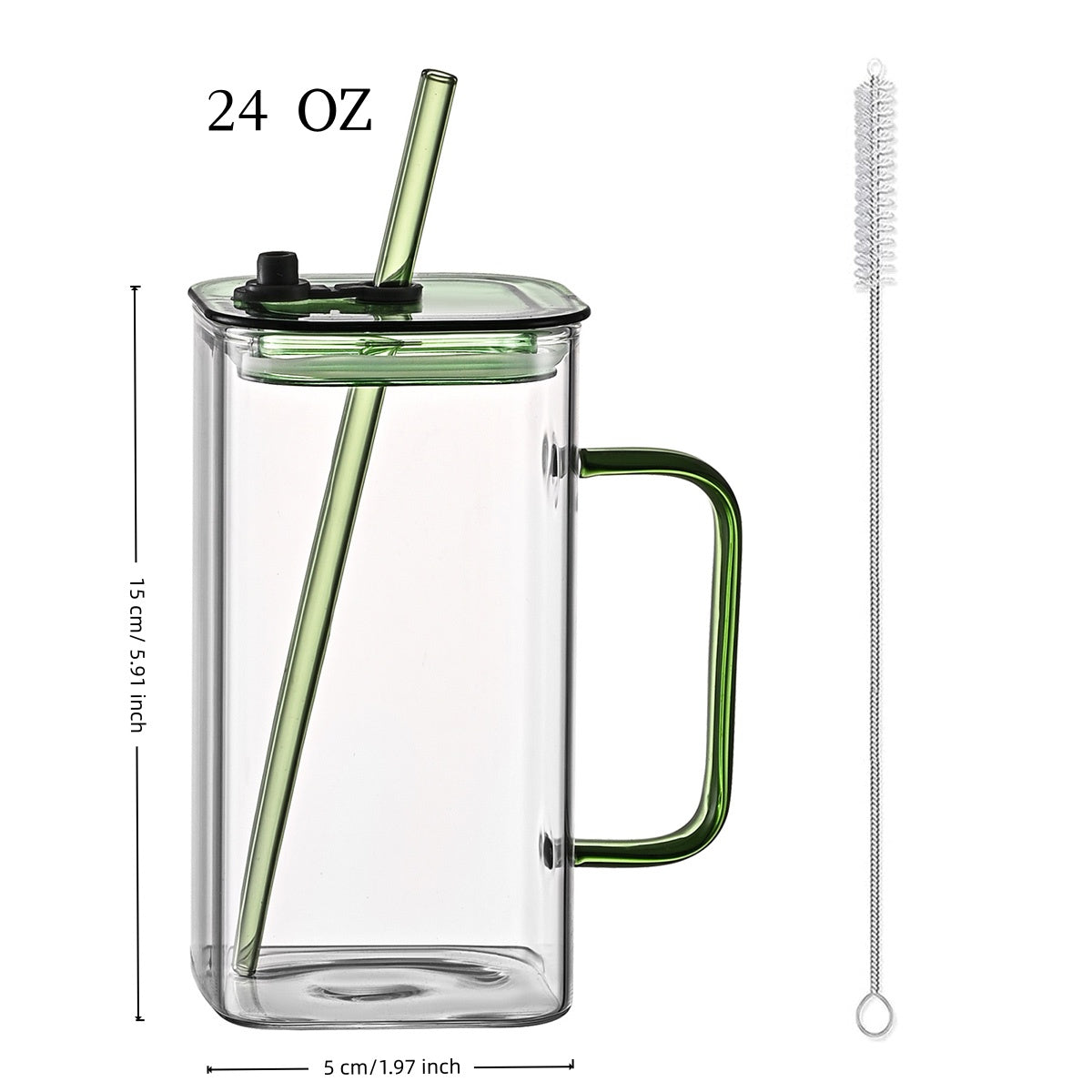 Large square straw cup