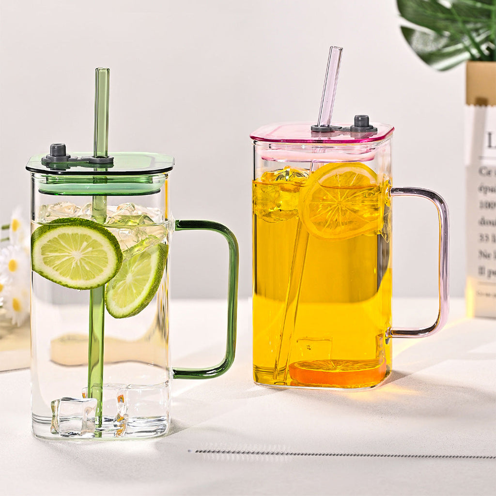 Large square straw cup